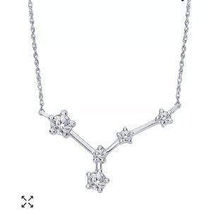 Silver, Diamond Cancer Constellation Necklace